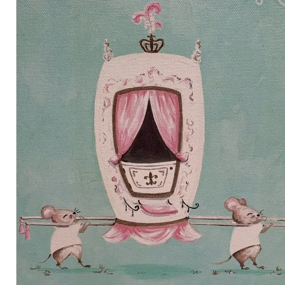 Oopsy Daisy Little Mouse Carriage Canvas Wall Art Kris Langenberg 10x10